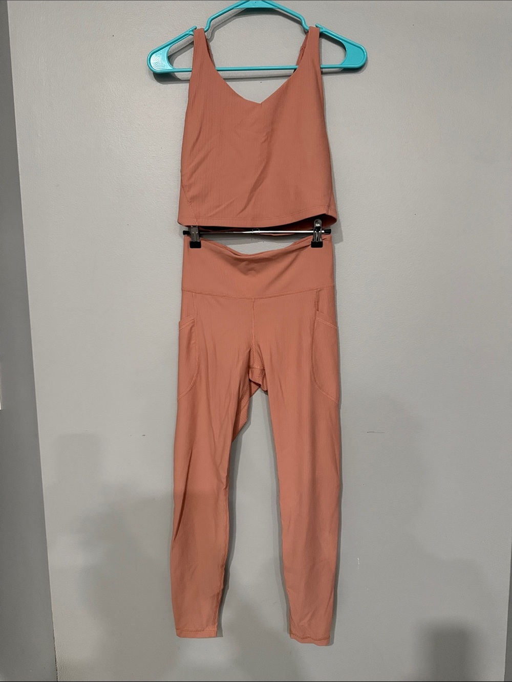 Old Navy Rust-Peach Active Tank and High-Waist Leggings Set